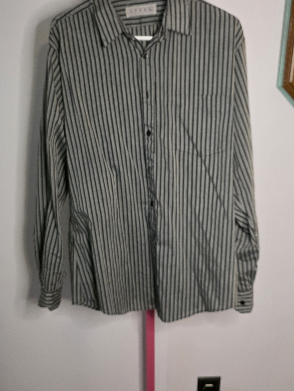 J Todd Men's Vertical Stripe Button-Up Shirt - Black & White